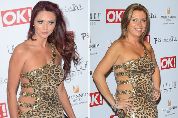 Amy Childs and Tricia Penrose wearing the same dress